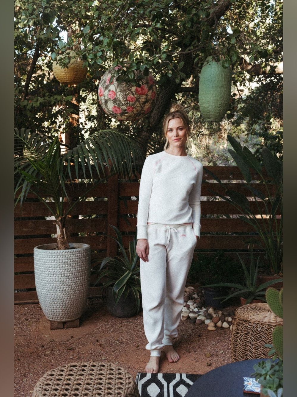 J.Marin The Thermal Jogger - Natural NWT Large Organic Cotton Waffle lounge - Picture 1 of 14